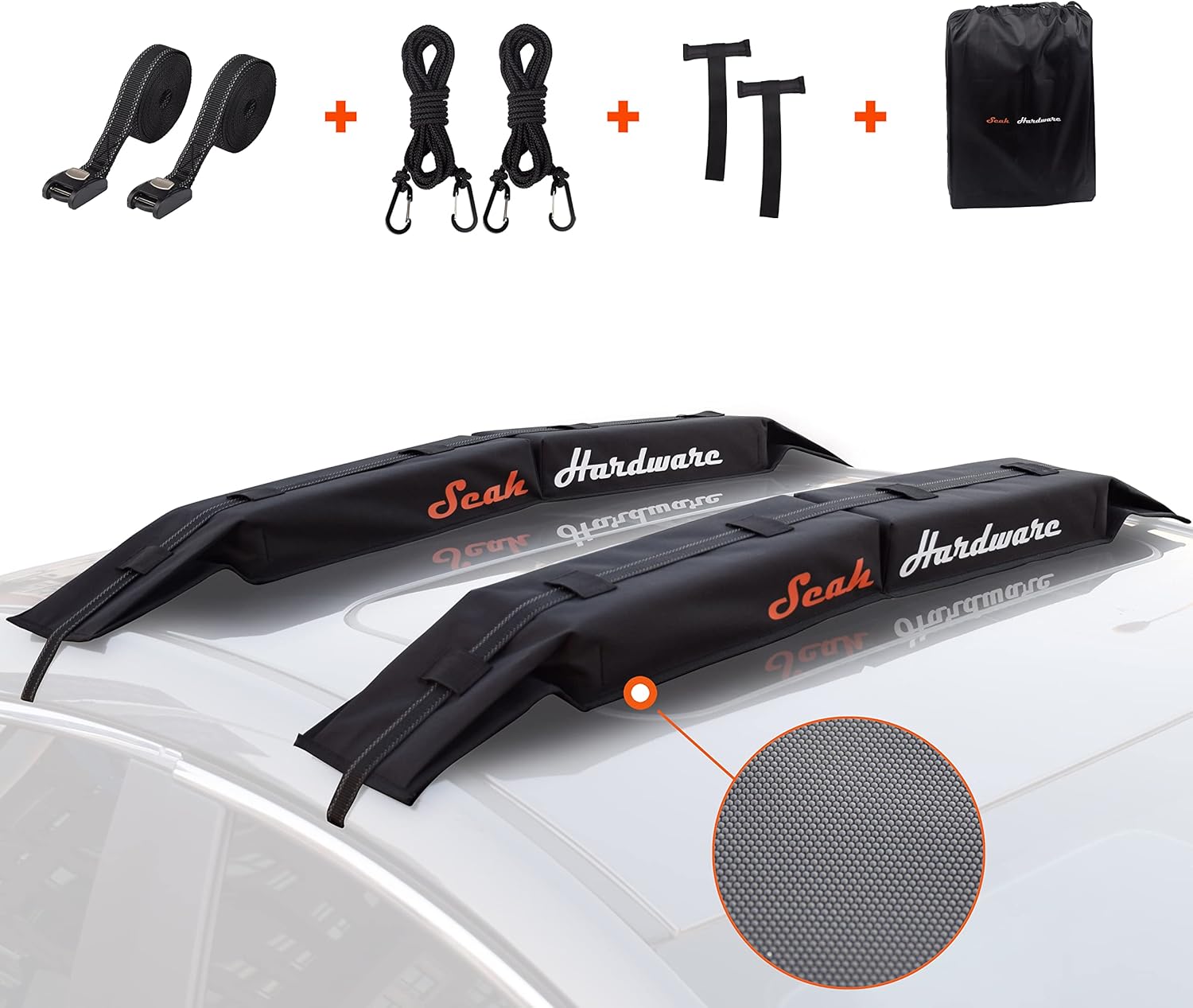 SEAH HARDWARE Universal Soft Roof Rack Pads for Kayak Surfboard SUP Canoe Snowboard Pack of 2