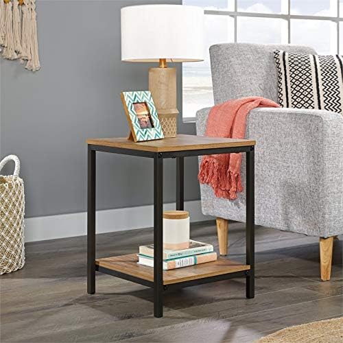 Pemberly Row Square Wood Top Side Table in Sindoori Mango Pack of 2