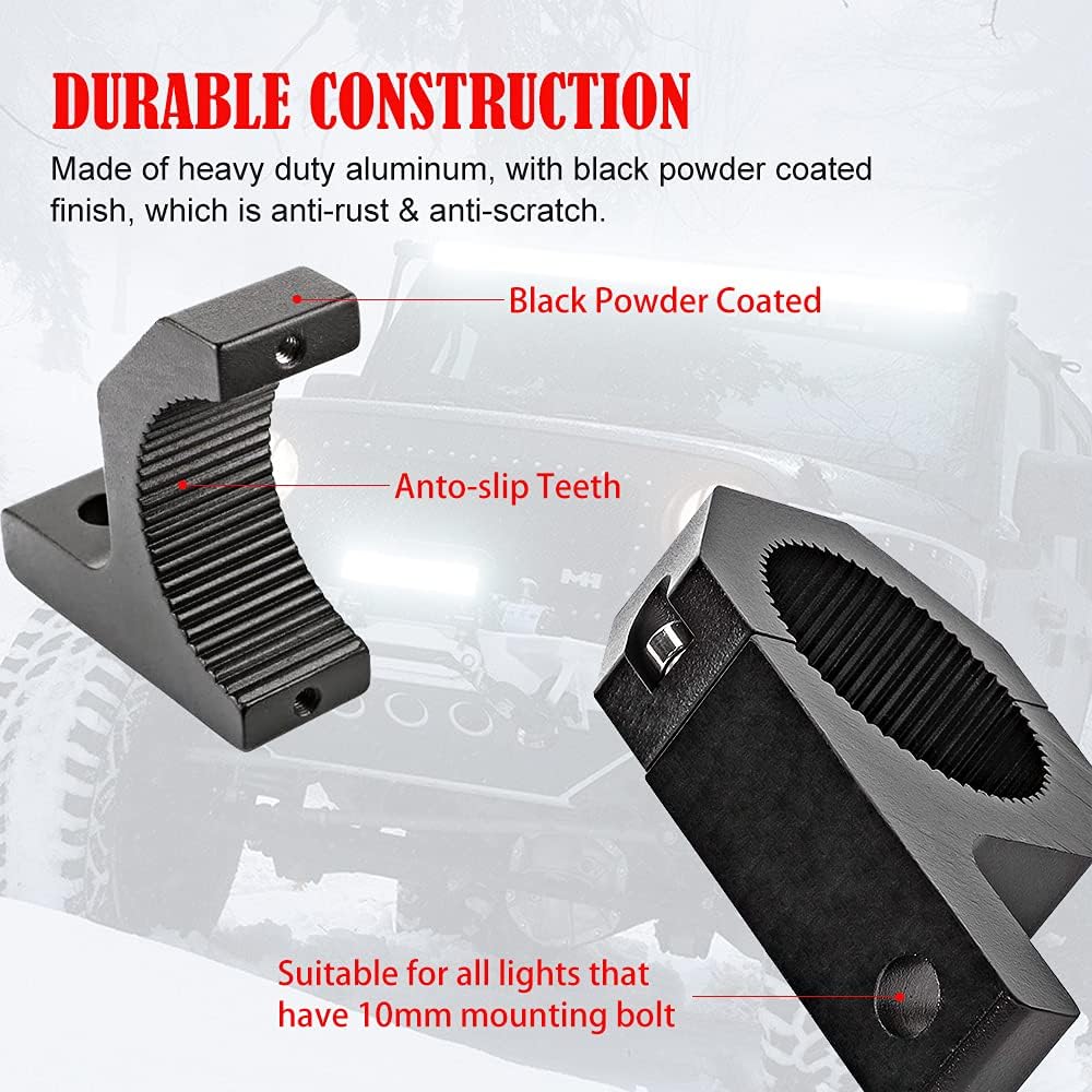 Samman 2.283Inch Led Mounting Brackets Tube Clamp Mount 2.283'' LED Light Bar Pods Mount Roof Roll Cage Tube Holder for ATV UTV 2PCS &hellip;
