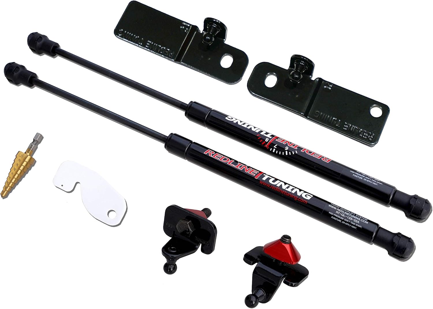 Redline Tuning 21-11035-02 Hood QuickLIFT PLUS System Compatible with Ford Mustang 2015-2021 (All Black Bolt-in Components)