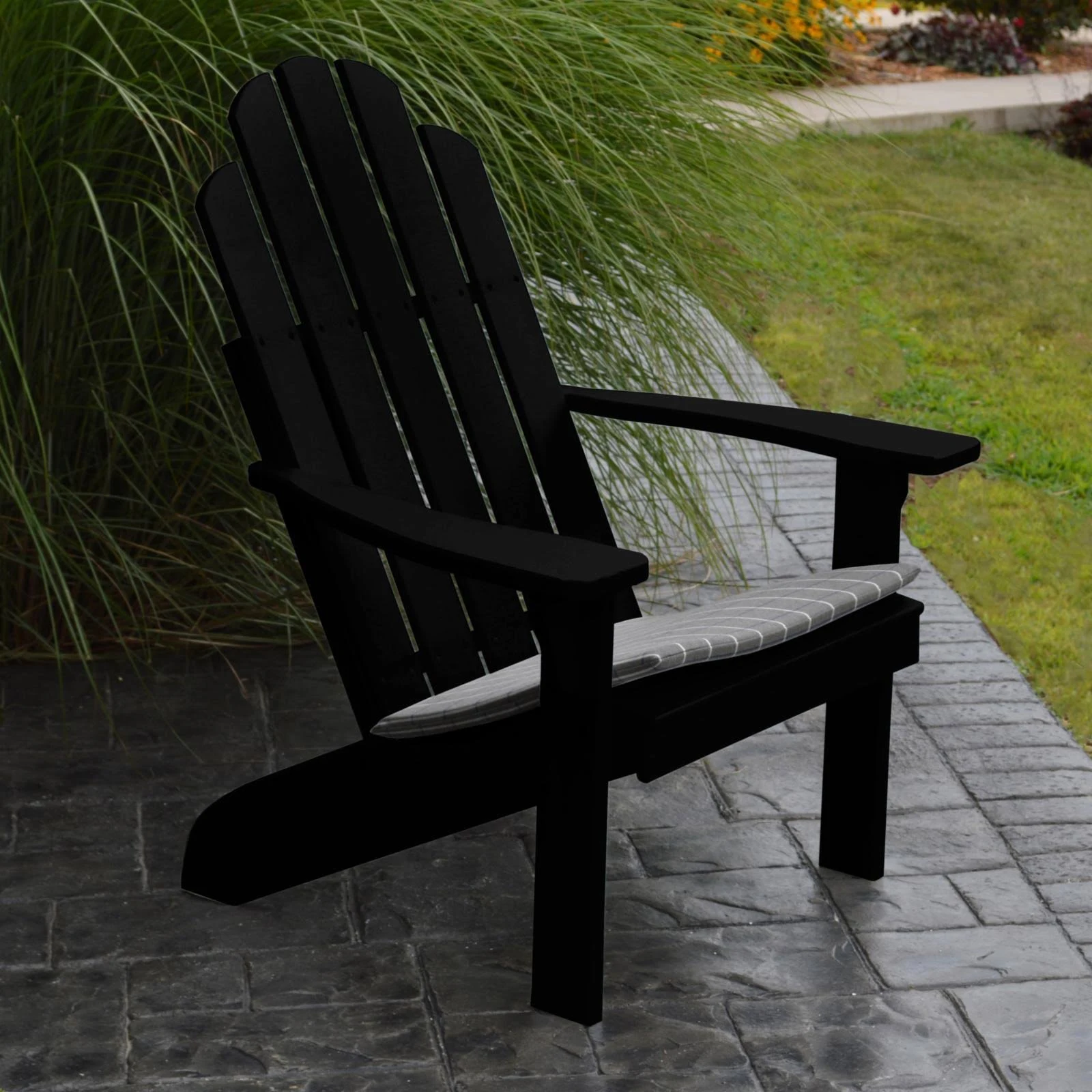 A u0026 L Furniture Yellow Pine Kennebunkport Adirondack Chair Black