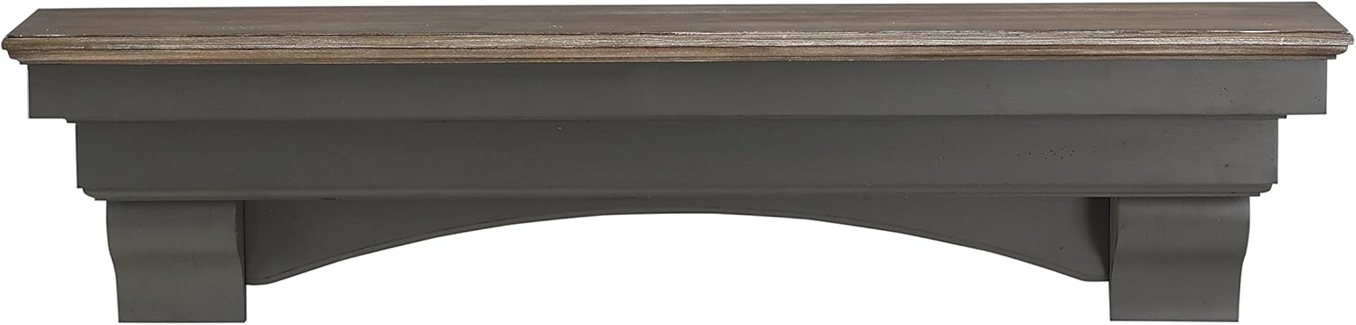 Pearl Mantels 499-48-27 Fireplace Mantel Shelf, 48-Inch, Cottage Distressed Finish with Chalk Wash Top