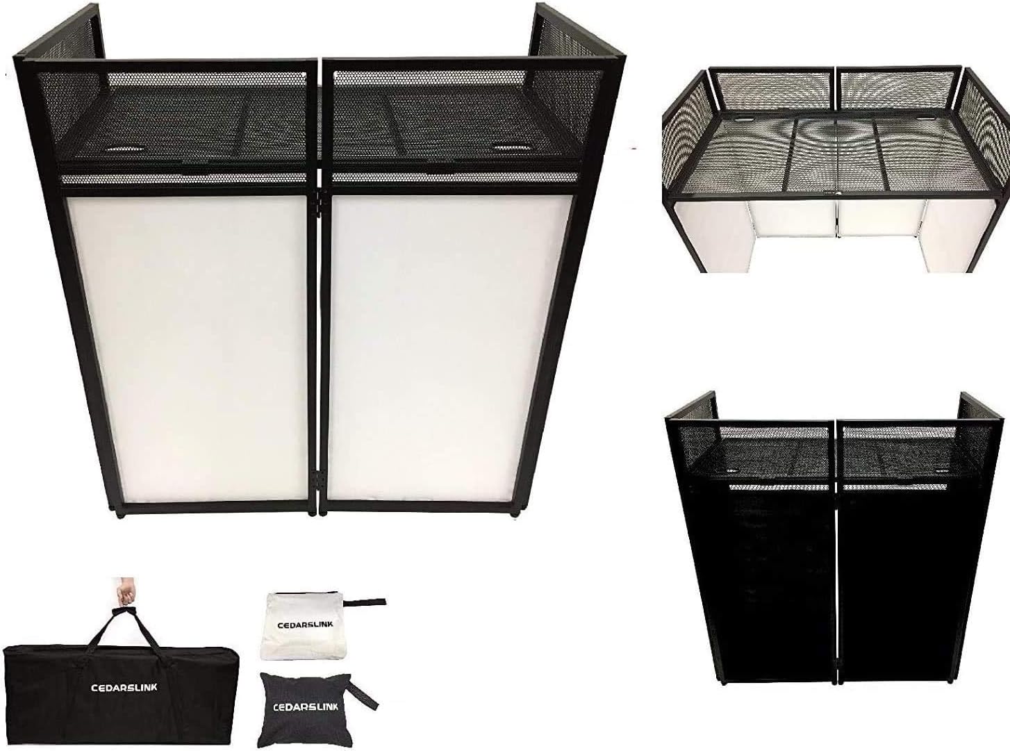 DJ Event Facade White/Black Scrim Metal Frame Booth + 20