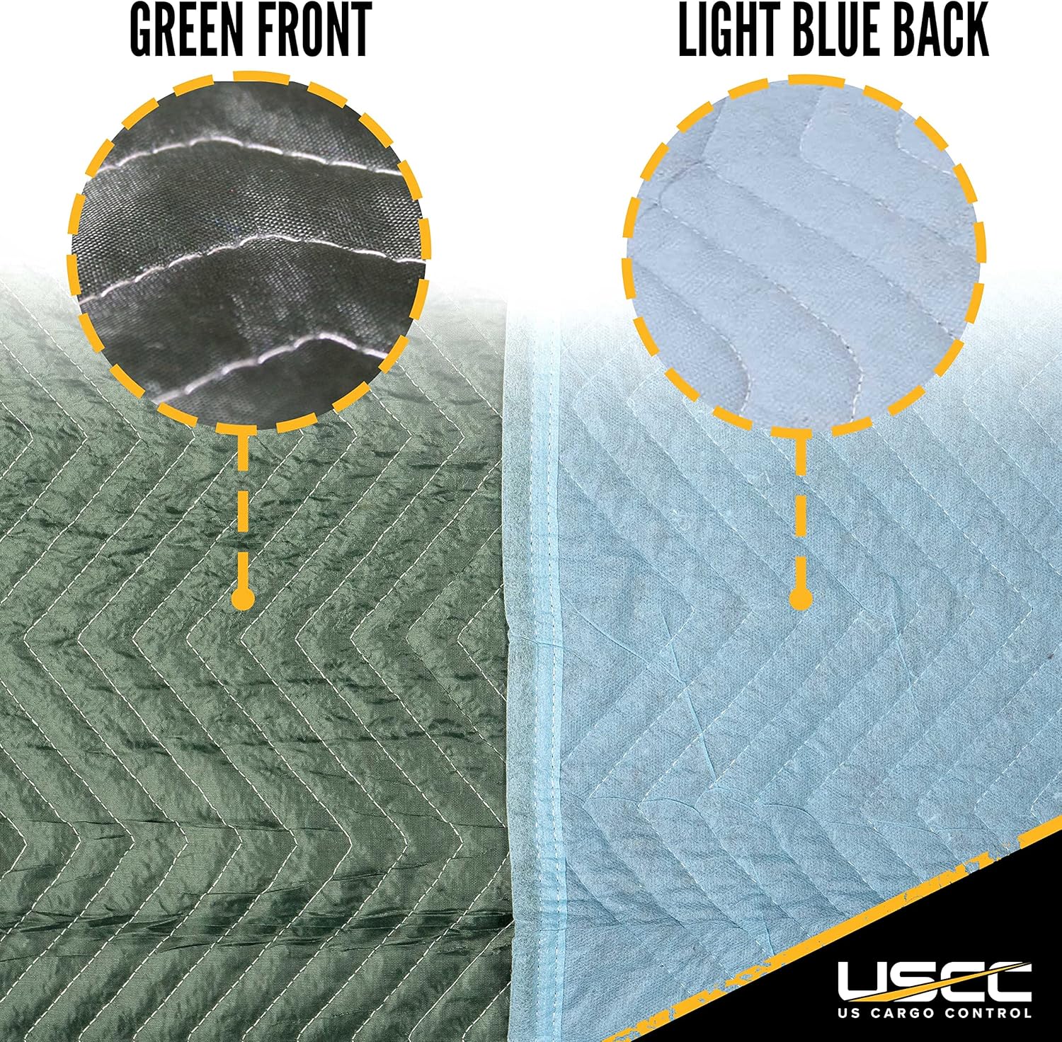 US Cargo Control Multi Mover Moving Blankets - 80 Inches Long By 72 Inches Wide - Strong and Durable Blue/Green Polyester Material - Protect Valuables During A Move Or While In Storage - 12 Pack