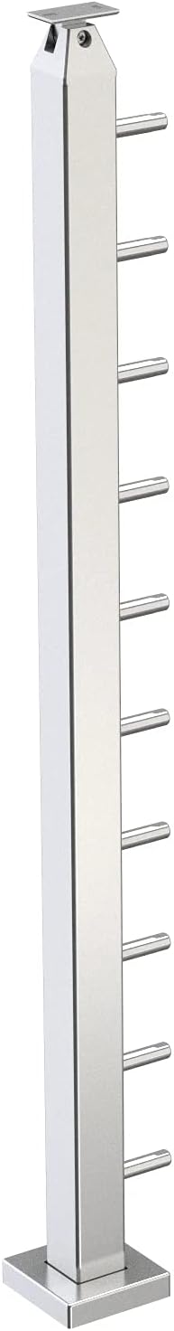 Heavy Duty Stainless Steel 316 Cable Railing Square Surface Mount Post Kit 36