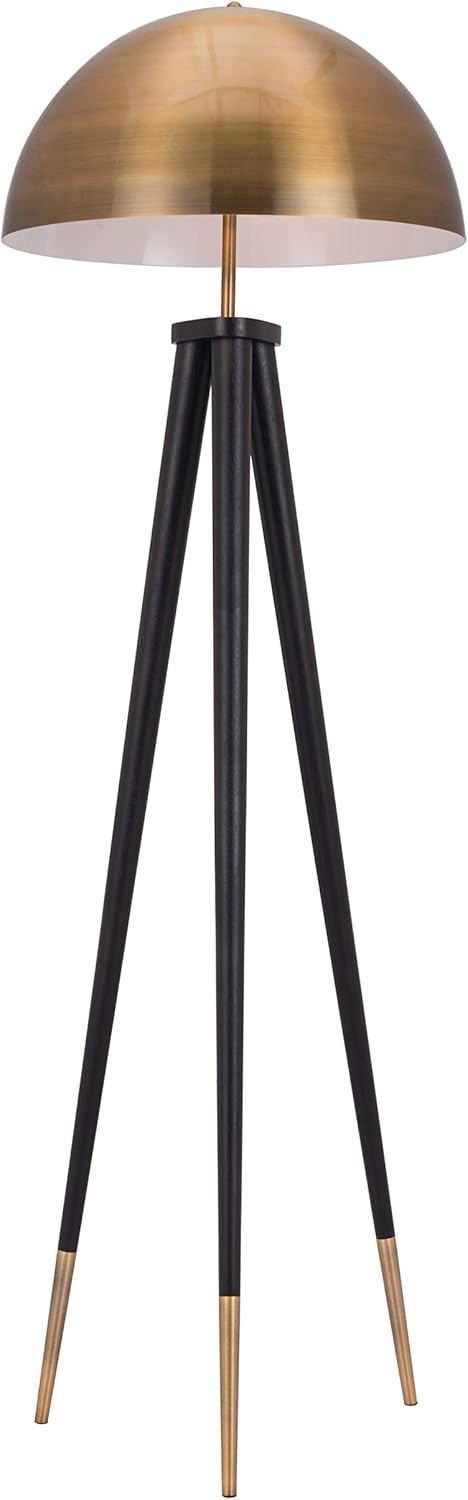Zuo Modern 56088 Floor Lamp Brass & Black Mascot