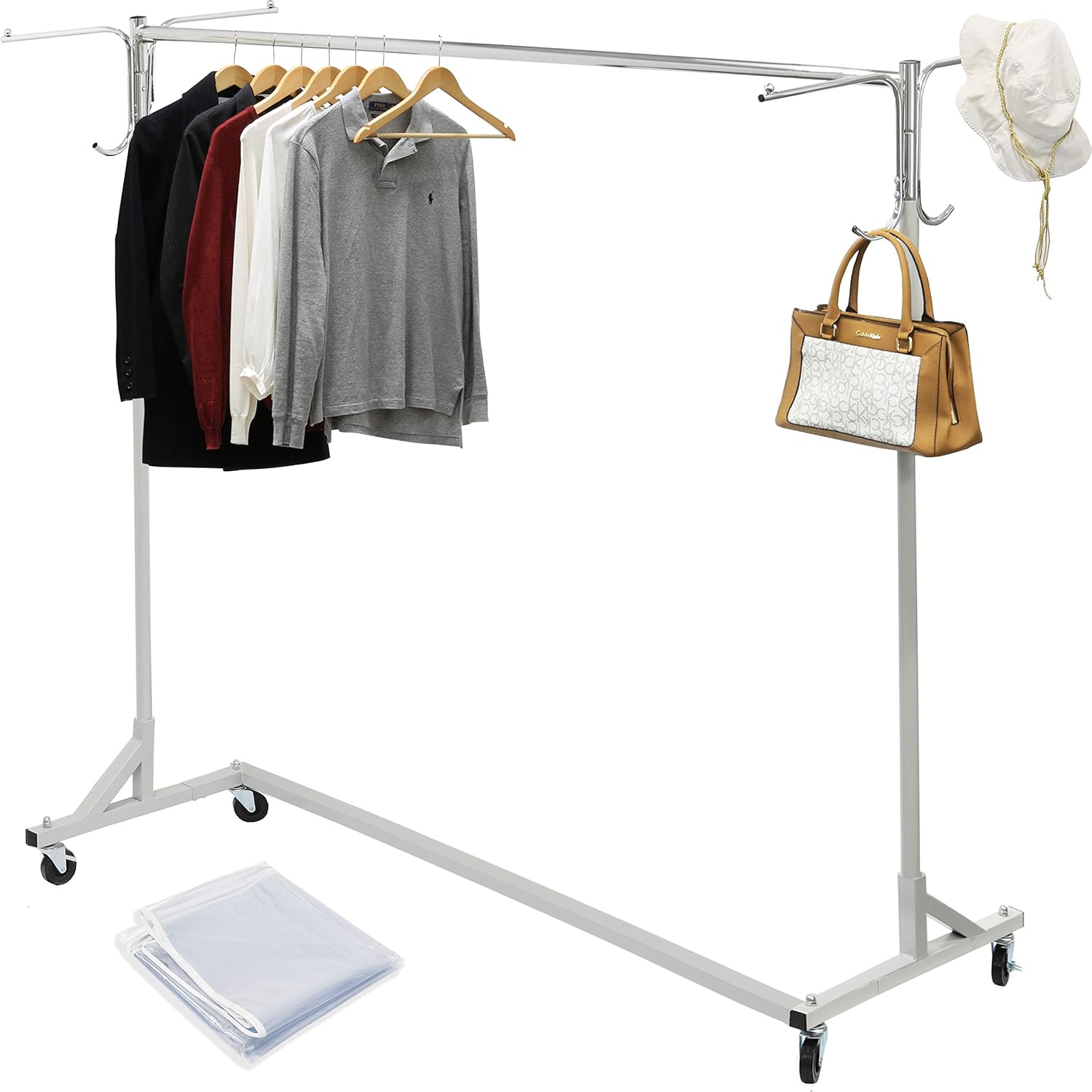 Simple Houseware Industrial Grade Z-Base Garment Rack, 400lb Load with 62