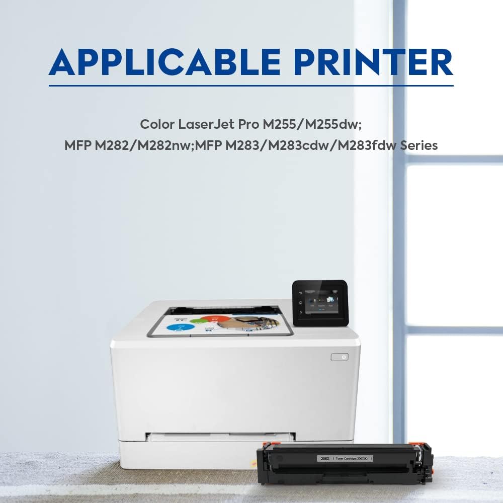 INK E-SALE Compatible 206X Toner Cartridge Replacement for HP 206A 206X W2110X W2111X W2112X W2113X Toner Set for HP Color Pro M255dw M283fdw M283cdw M282nw Printer 4PK - OEM Chips Needed