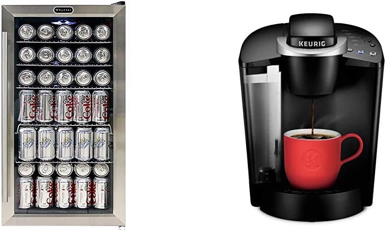 Whynter BR-130SB Beverage Refrigerator with Internal Fan, Black/Stainless Steel