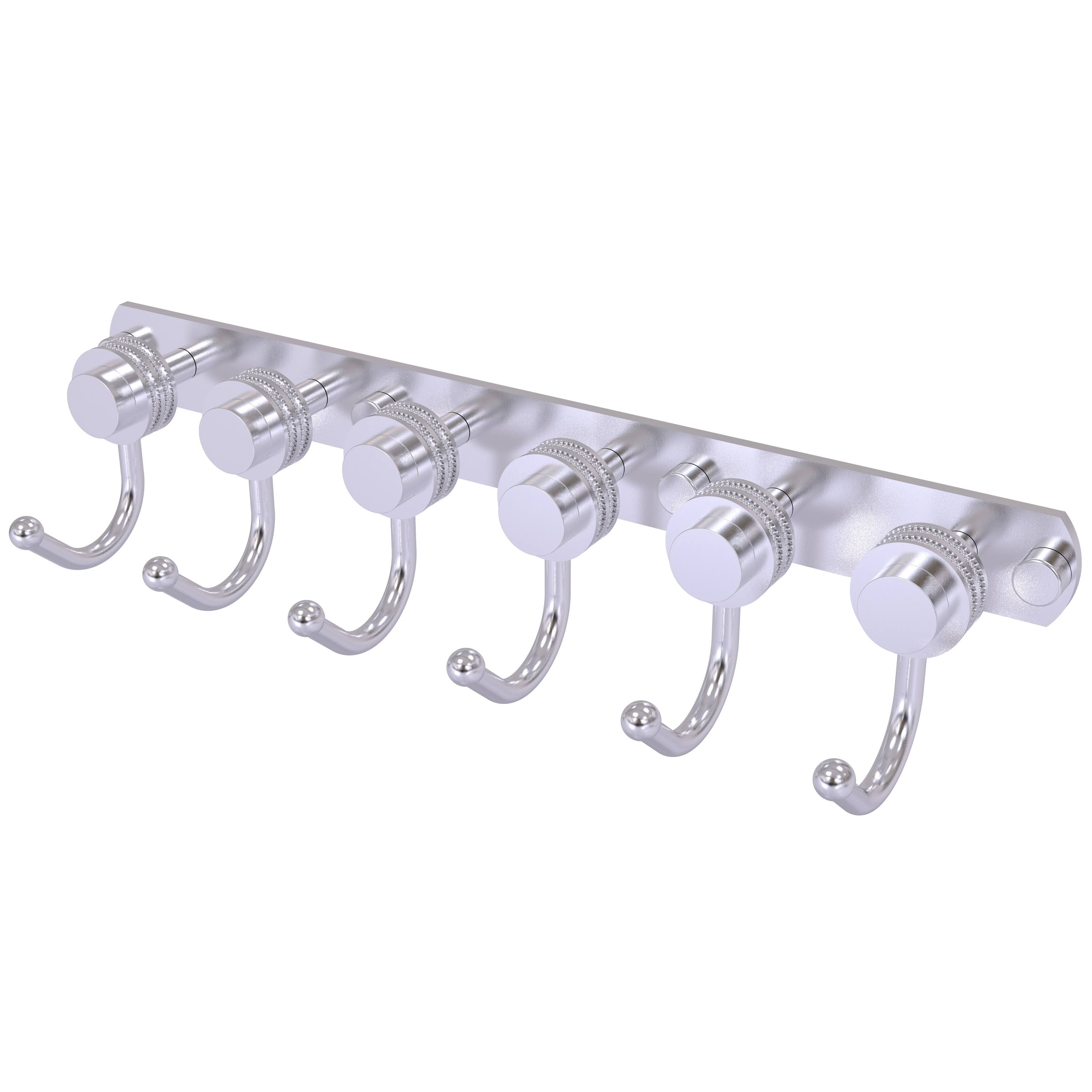 Allied Brass Mercury Collection 6 Position Tie and Belt Rack with Dotted Accent - Satin Chrome