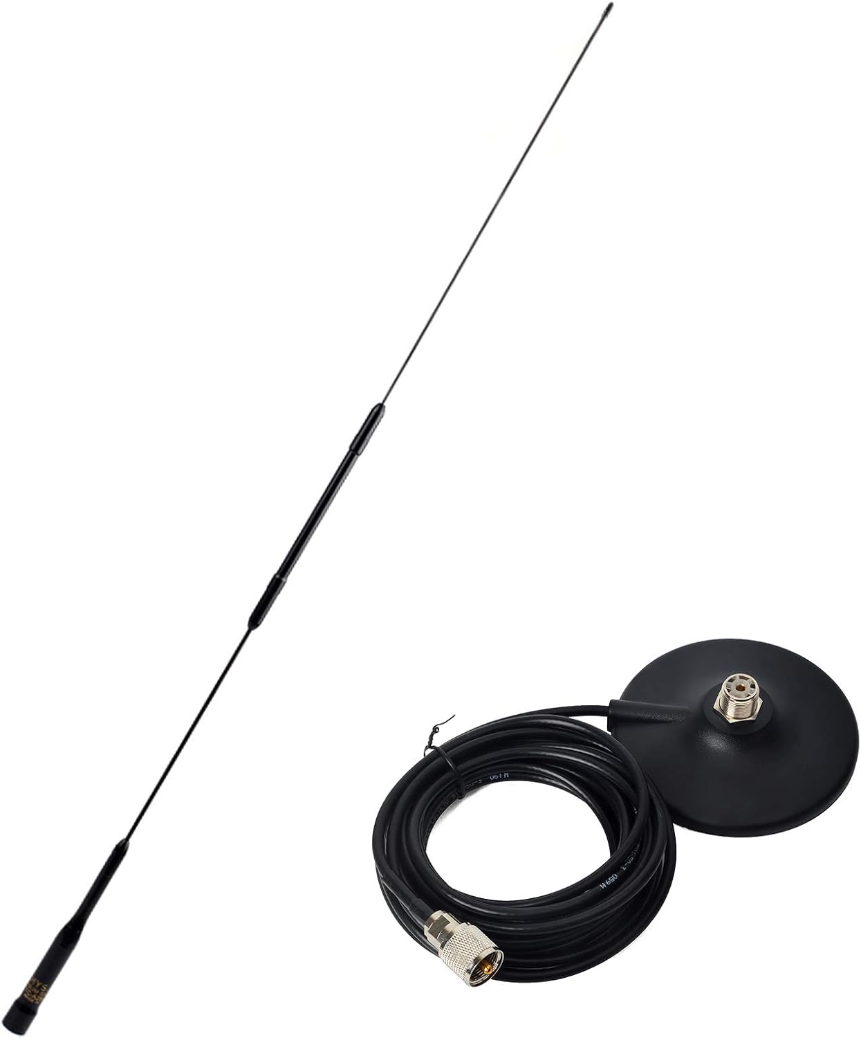 Dual Band Mobile Antenna 2m 70cm VHF UHF AZ507RB 29.5inch for Yaesu Kenwood HYT Icom Mobile Transceiver with Magnetic mounting Base 5m Cable Pack of 2