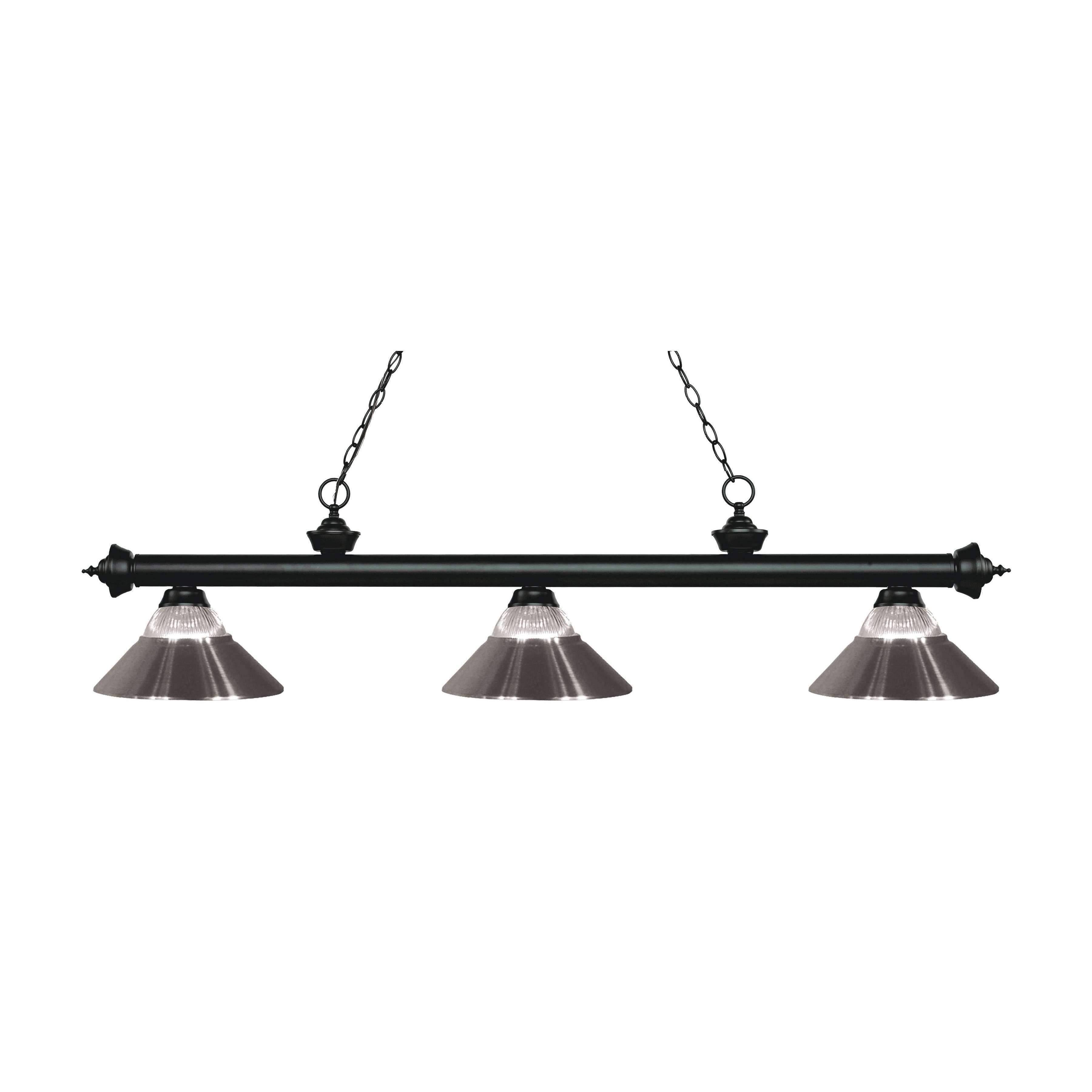 Riviera Matte Black 3 Light Billiard Light - Z-Lite 200-3MB-RBN