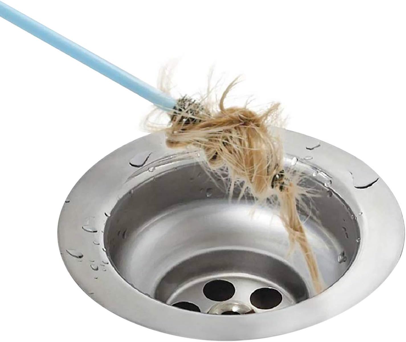 PGI Traders Flexible Drain Cleaning Sticks | Quickly Removes Clogs | Effective in Sinks, Tubs, Showers |Easily Pulls Out Hair and Filth | Long 19.5&rdquo; Handle | Disposable | 12 Pack