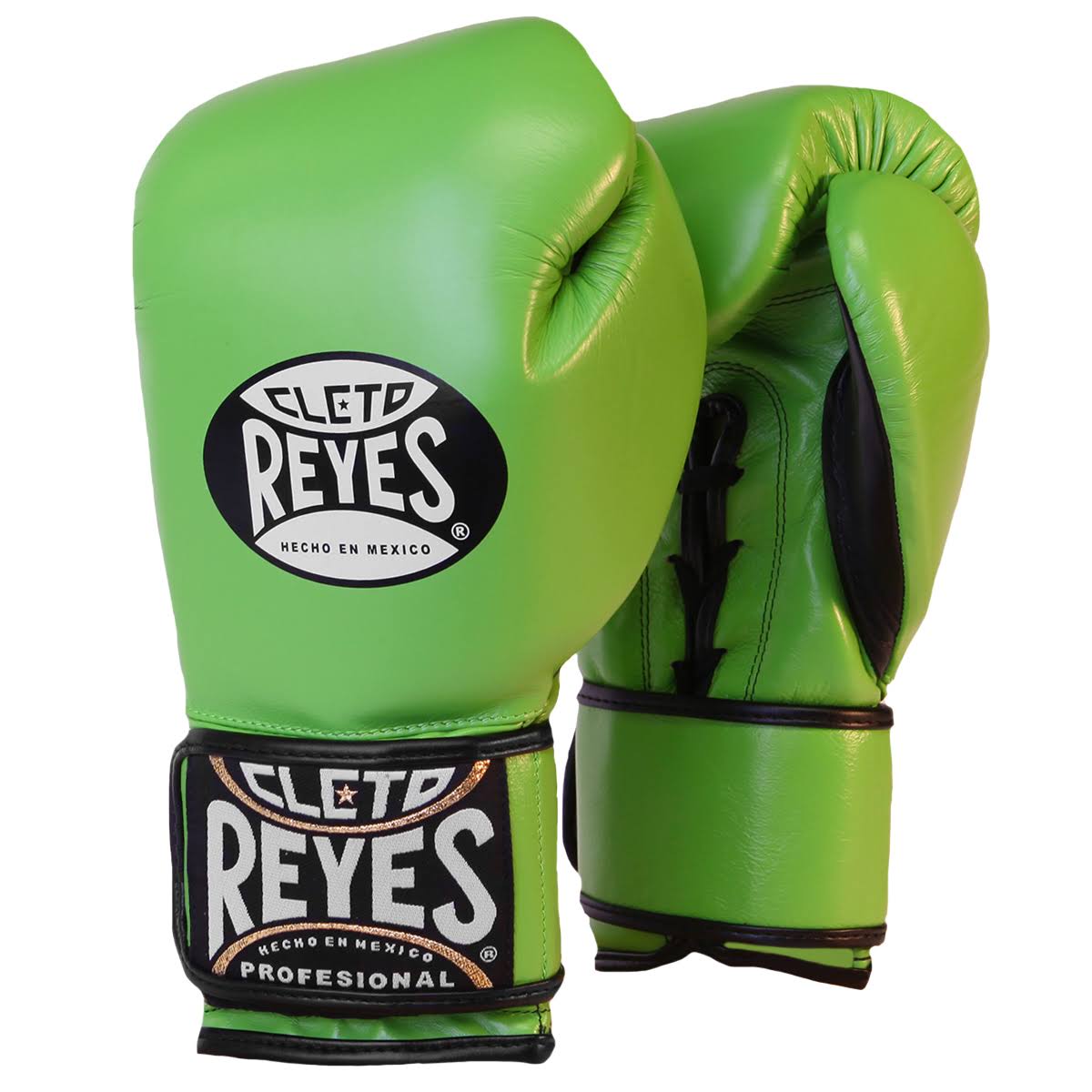 Cleto Reyes Lace Up Hook and Loop Hybrid Boxing Gloves - Citrus Green