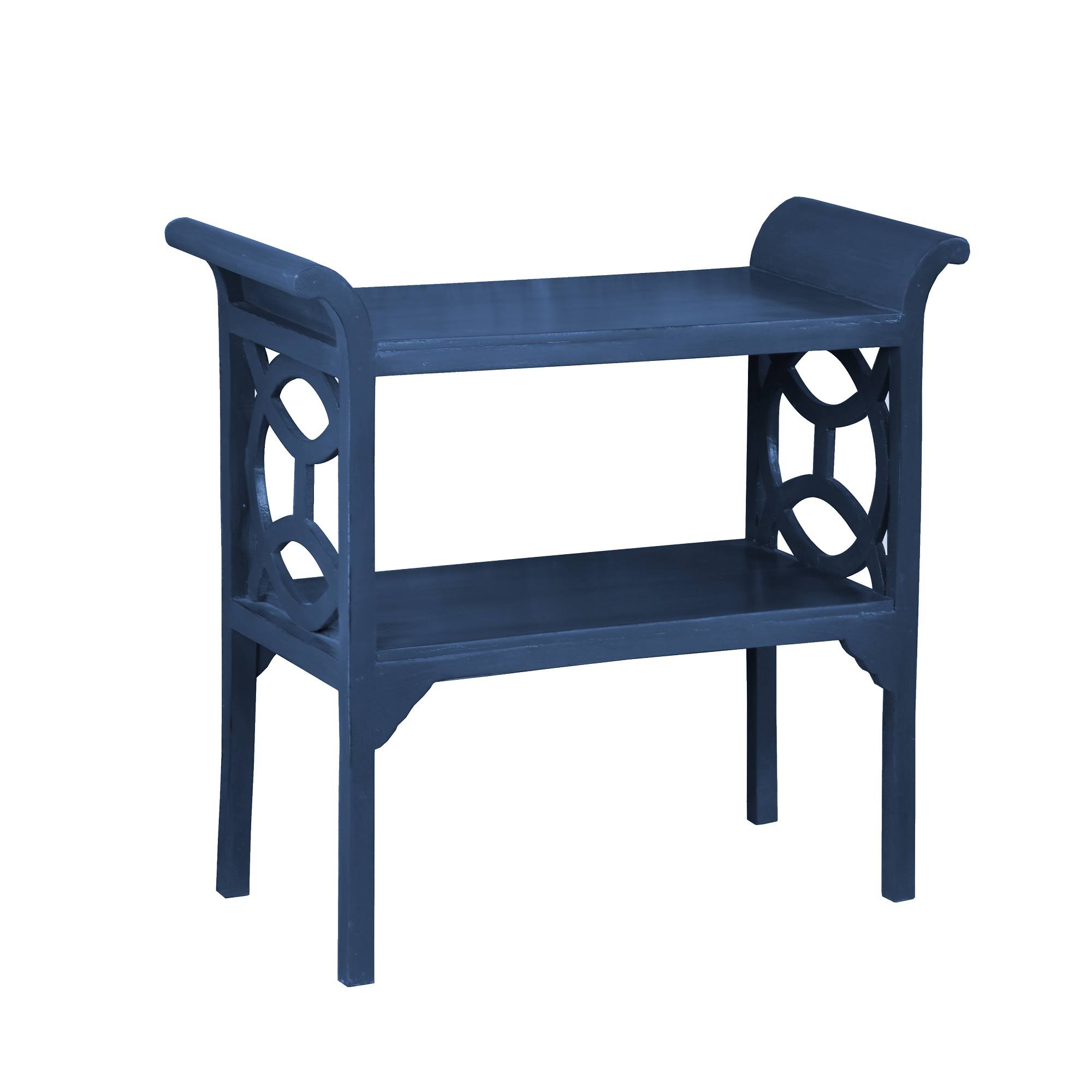 34.5x22 Dark Blue Mahogany Cottage Accent and Console Table