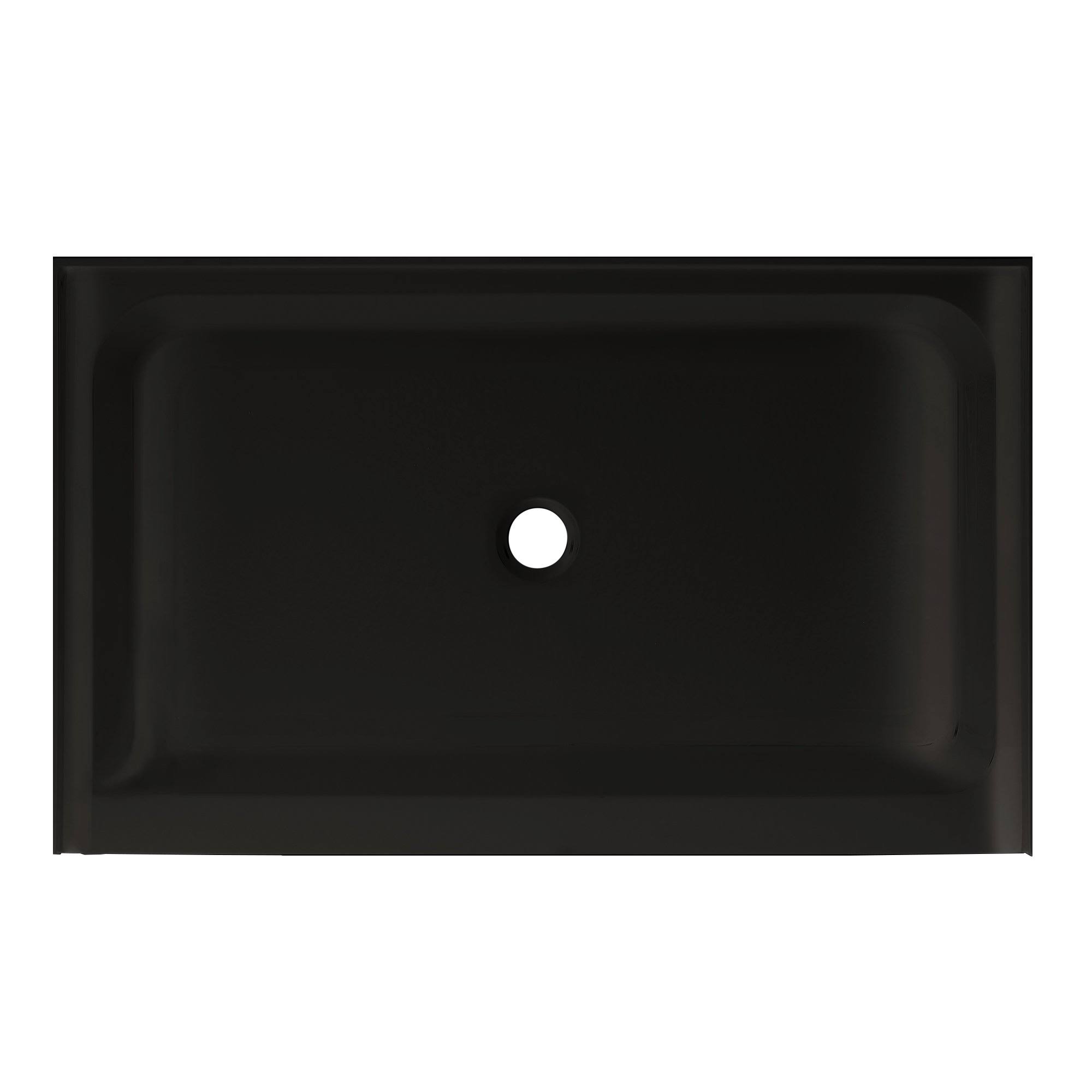 Swiss Madison SM-SB528 Voltaire 48x22 x 36x22 Single Threshold Shower Base Finish: Black, Drain Location: Center