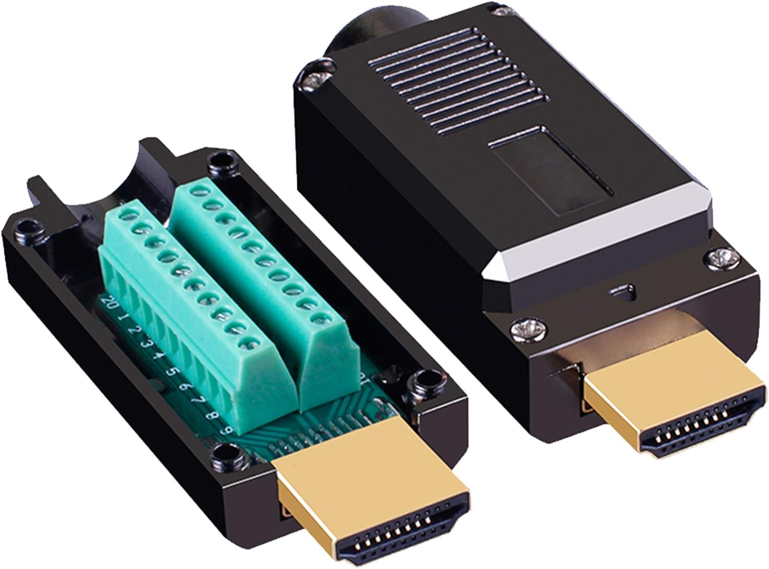 Jienk HDMI Solderless Male Quick Connector, Port Terminal Solderfree Breakout Connector Board with Case Accessories(2 Pack)