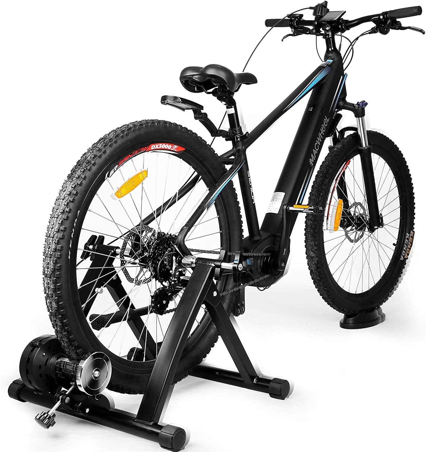 Bike Trainer Stand for Indoor Riding with Noise Reduction, Magnetic Bicycle Exercise Stand with 6 Resistance Settings for 24-28