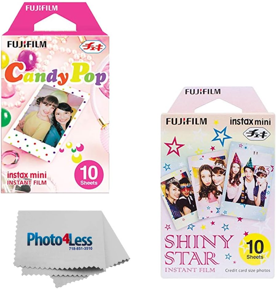 Fujifilm Instax Mini Rainbow Instant Film (10 Sheets)+ Fujifilm Instax Mini Black Frame Instant Film (10 Sheets) Pack of 2