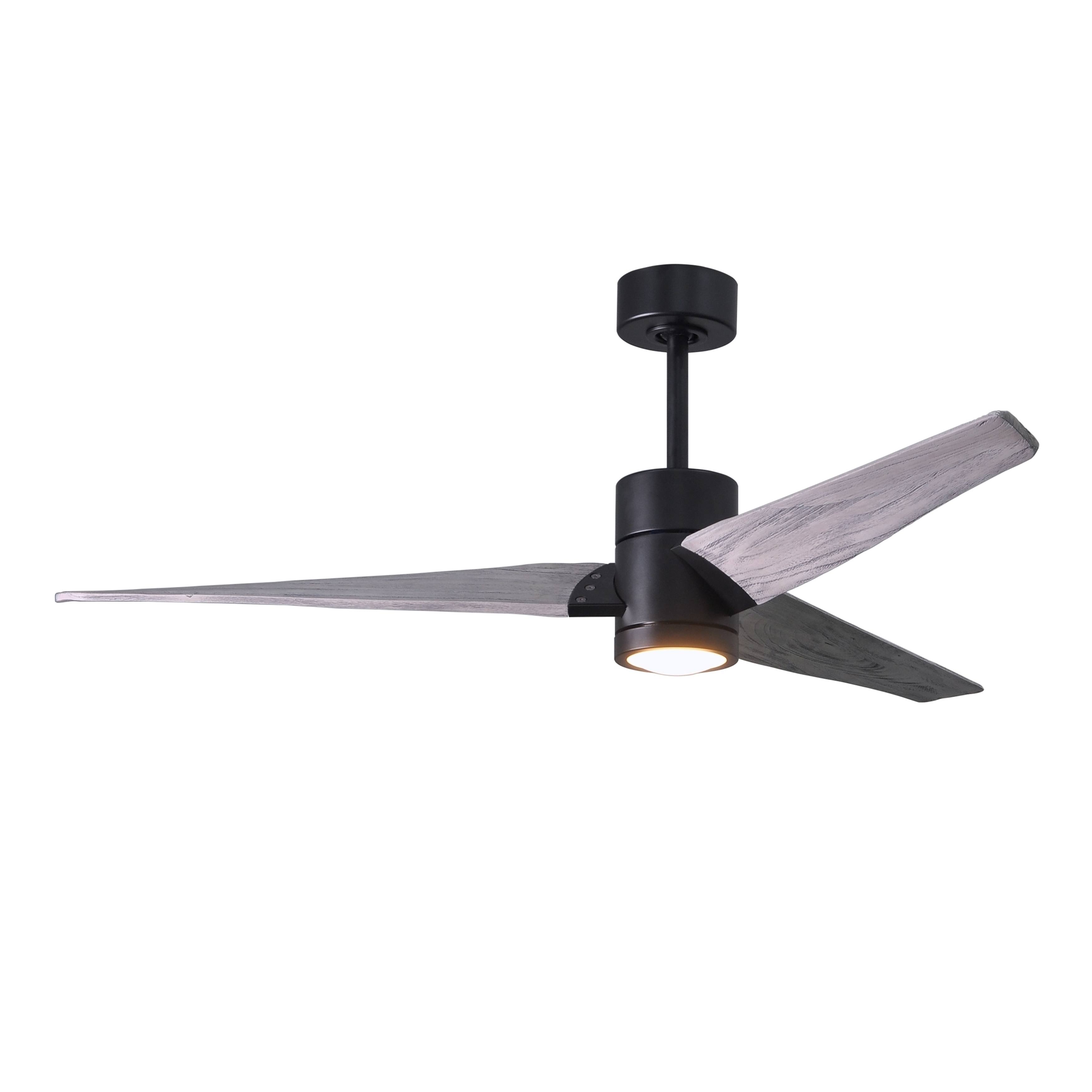 Super Janet Ceiling Fan with Light by Matthews Fan Company, Matte Black, SJ-BK-BW-60