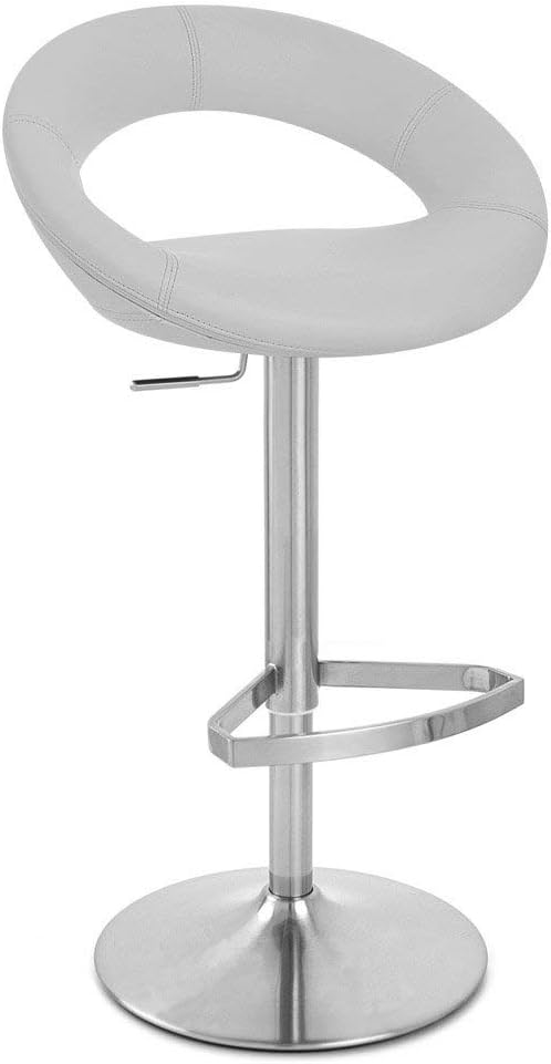 Zuri Furniture Black Crescent Adjustable Height Swivel Armless Bar Stool