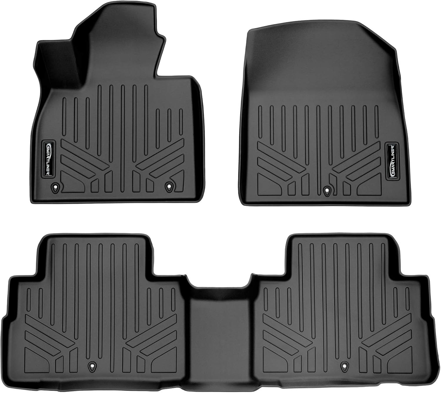 SMARTLINER All Weather Custom Fit Floor Mats 2 Row Liner Set Black Compatible with 2020-2023 Hyundai Palisade Fits Bench and Bucket Seats