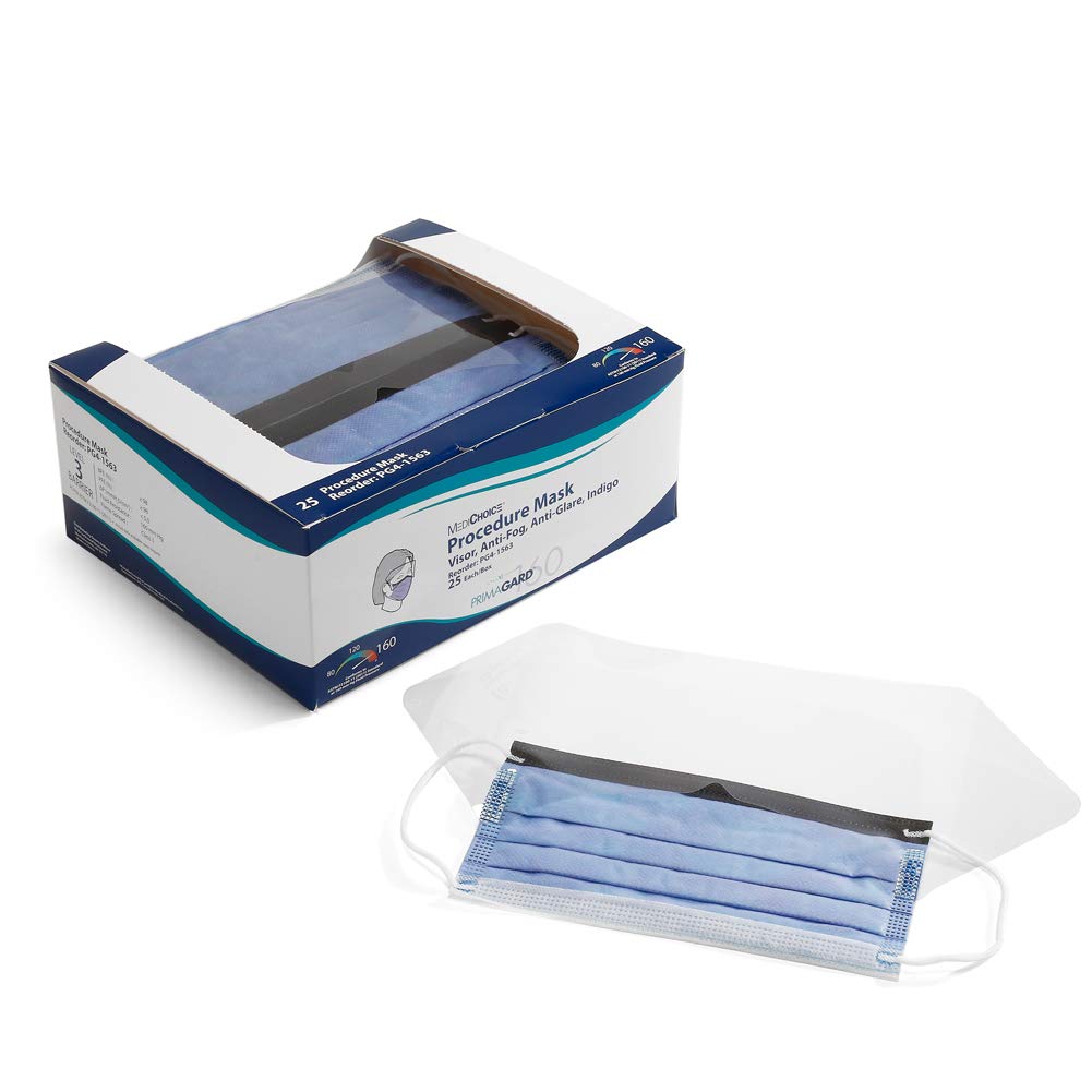 MediChoice Face Mask w/Face Visor, Earloops, Anti-Fog, 1314PG41563 (Case 100)