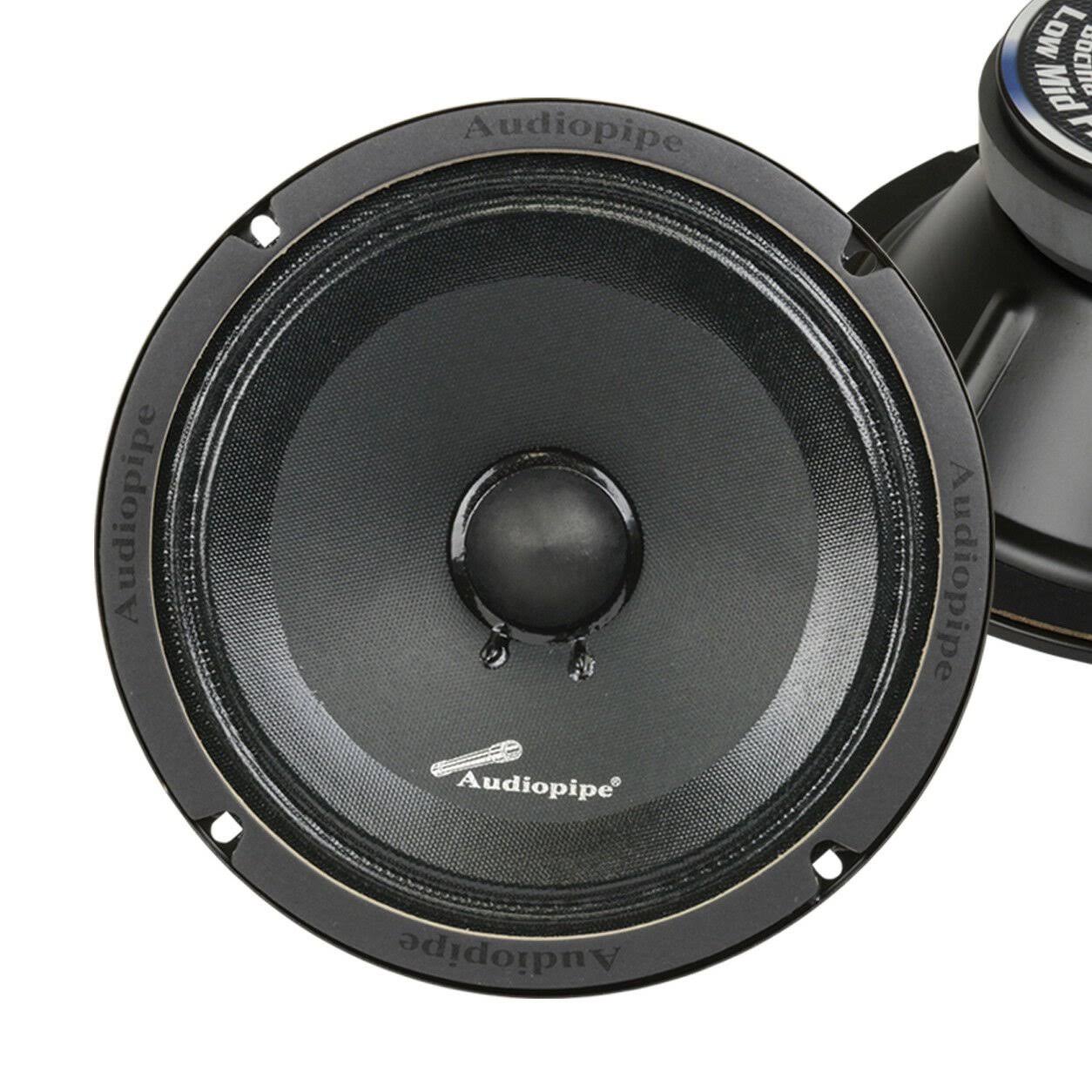 Audiopipe 8 inch 250 Watt Low Mid Frequency Midwoofer Car Loudspeaker (8 Pack)