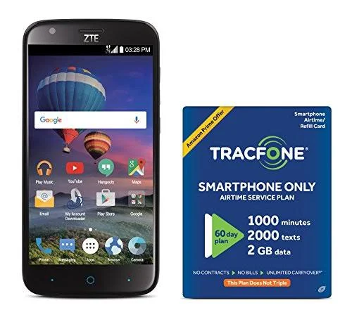 Tracfone Zmax Champ Prepaid Carrier Locked, Black