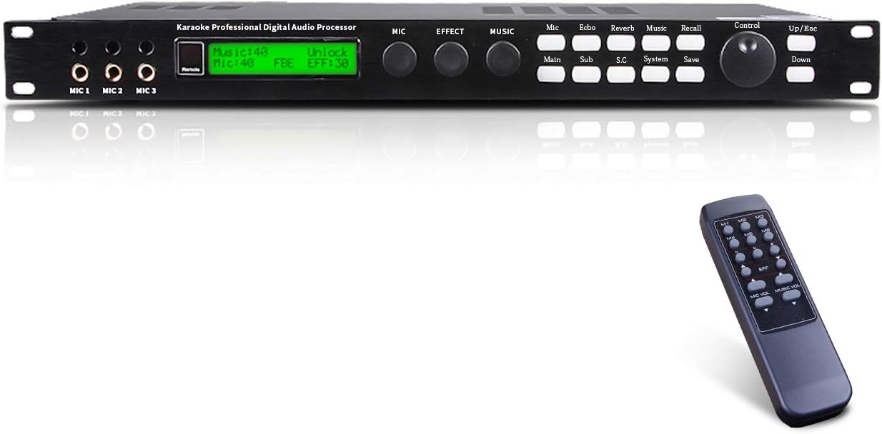 Depusheng X5 Karaoke Professional Digital Audio Processor Can Set via a PC Interface Prevent Howling