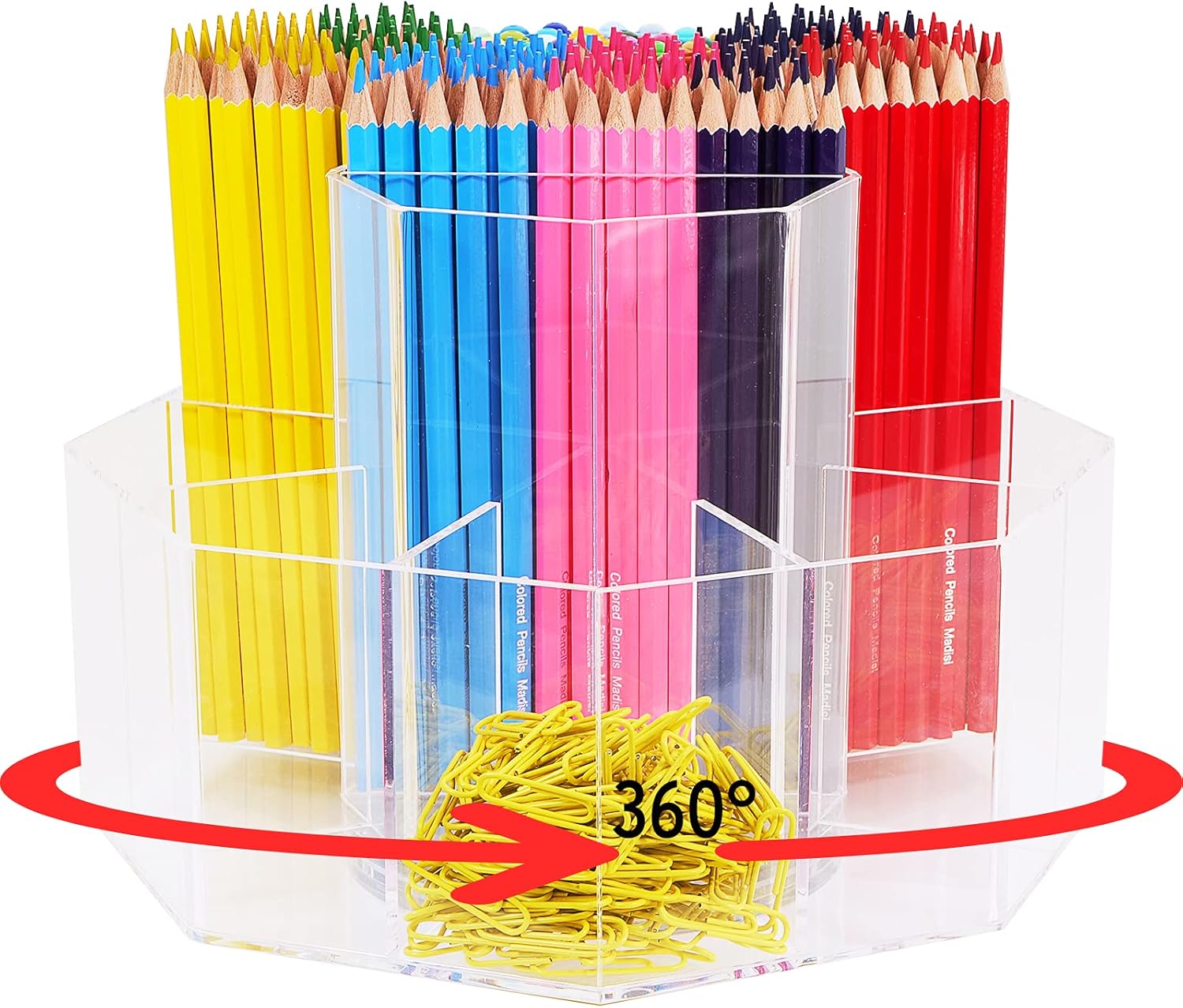 Black Colossal Caddy Bamboo Rotating Art Supply Organizer, 620+ Pencil Holder Pack of 2