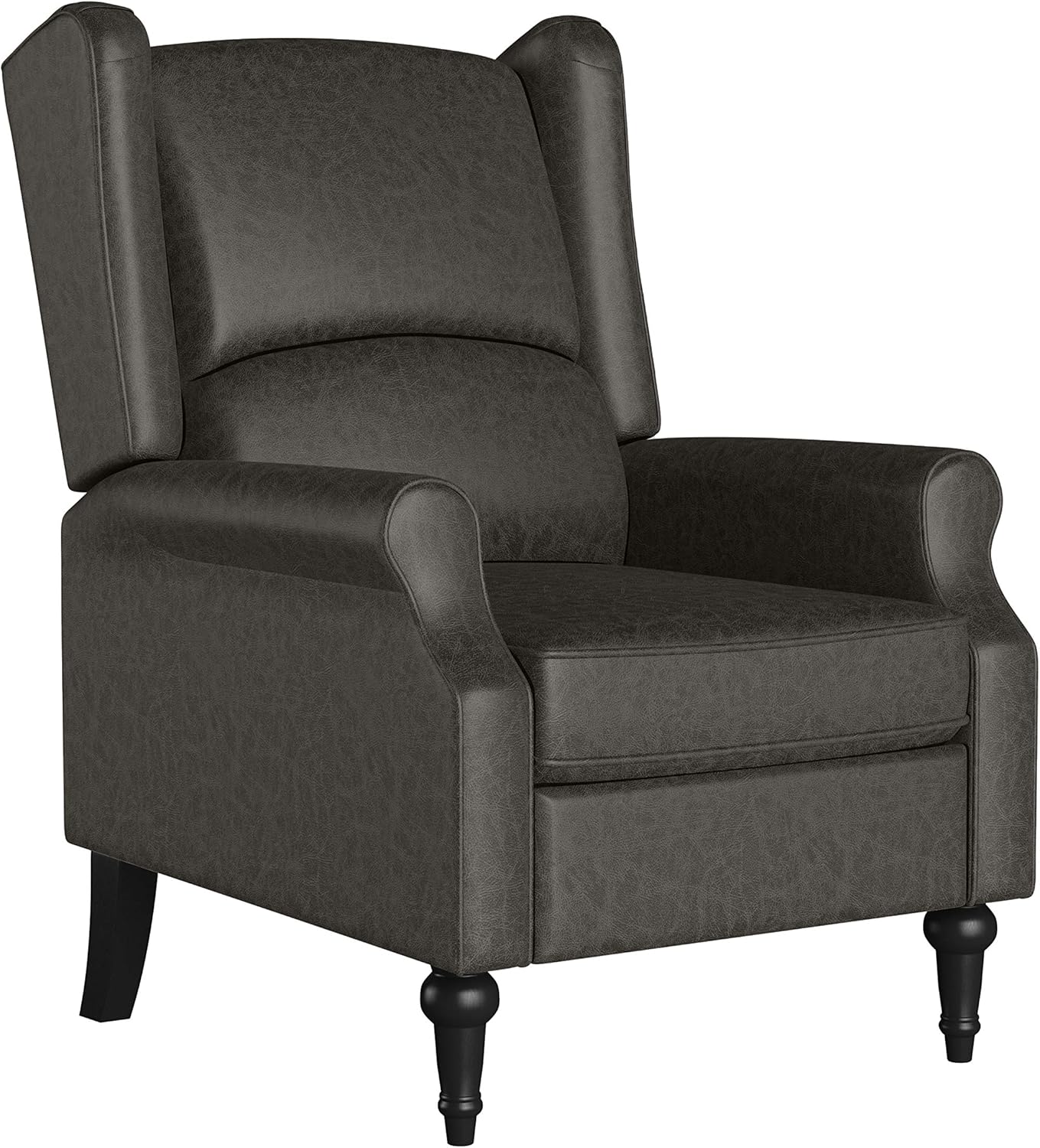 Domesis Hodgkins Wingback Pushback Recliner, Gold Modern Tulip Print