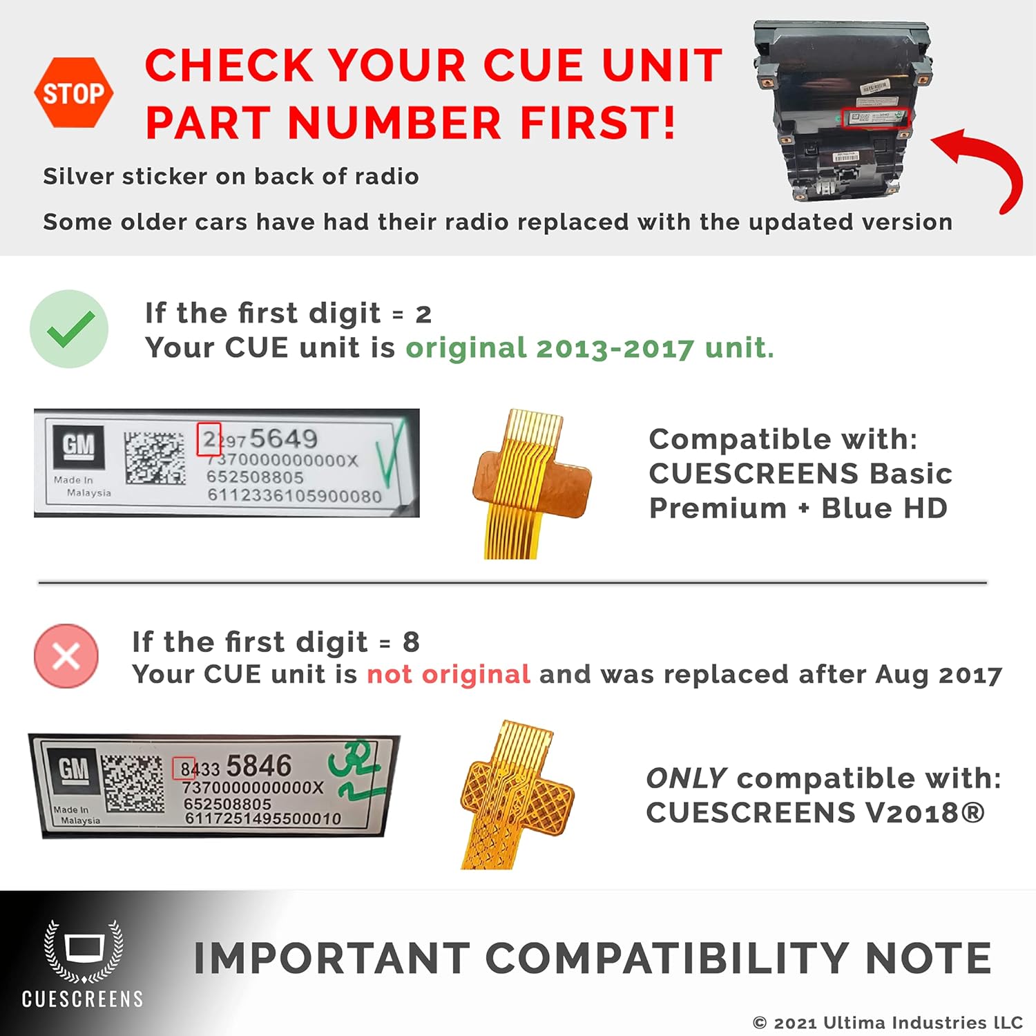 [Cuescreens] Premium OEM for Cadillac CUE Replacement Touch Screen Display + Free Install Help