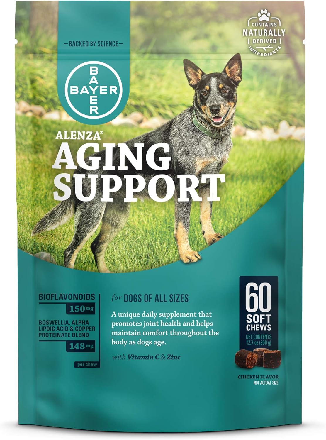 Alenza Soft Chews Aging Support for Dogs, 60 count Pack of 2