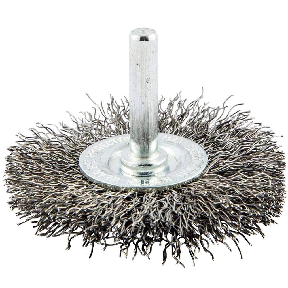 Norton 2-1/2x22 OD, Crimped Carbon Wheel Brush - 7/16x22 Face Width, 11/16x22 Trim Length, 25,000 RPM | Part #66252838968