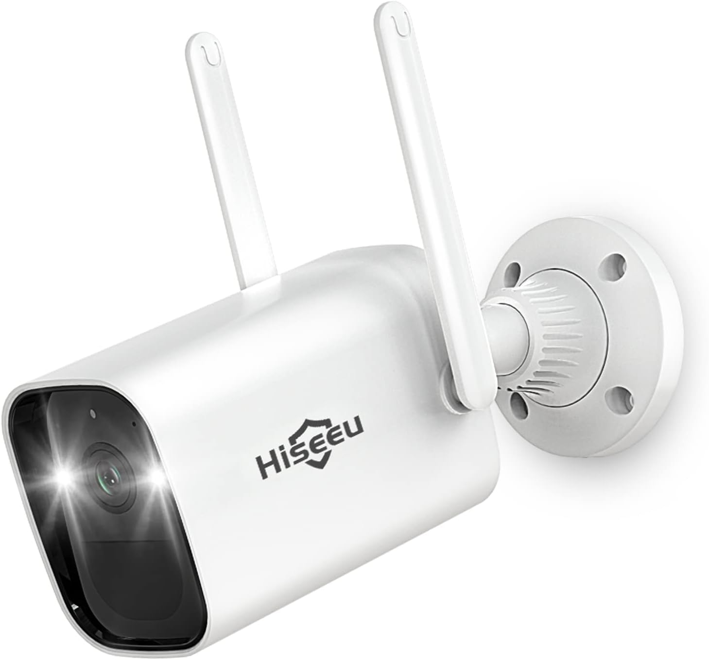 Hiseeu 3MP Spotlight Camera, 14400mAh Rechargeable Battery Security Camera, 2 Way Audio, Colorful Night Vison, Motion Detection, IP66 Waterproof, 2.4Ghz WiFi, 5dBi Antenna, Support SD & Cloud Storage Pack of 2