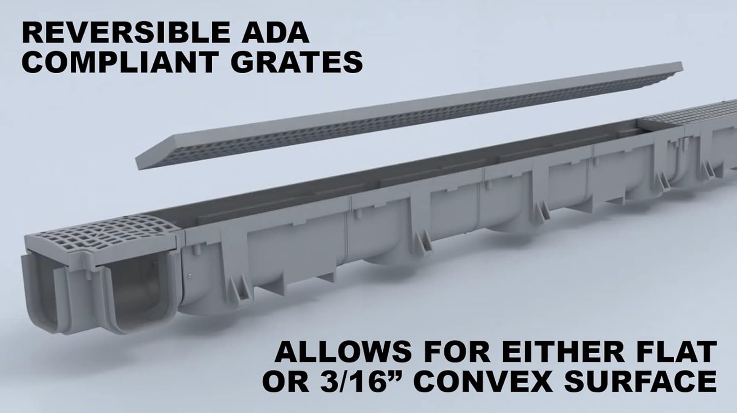 Polylok Black Heavy Duty 4ft Trench Drain Kit (3 Pack / 12 Linear Feet)