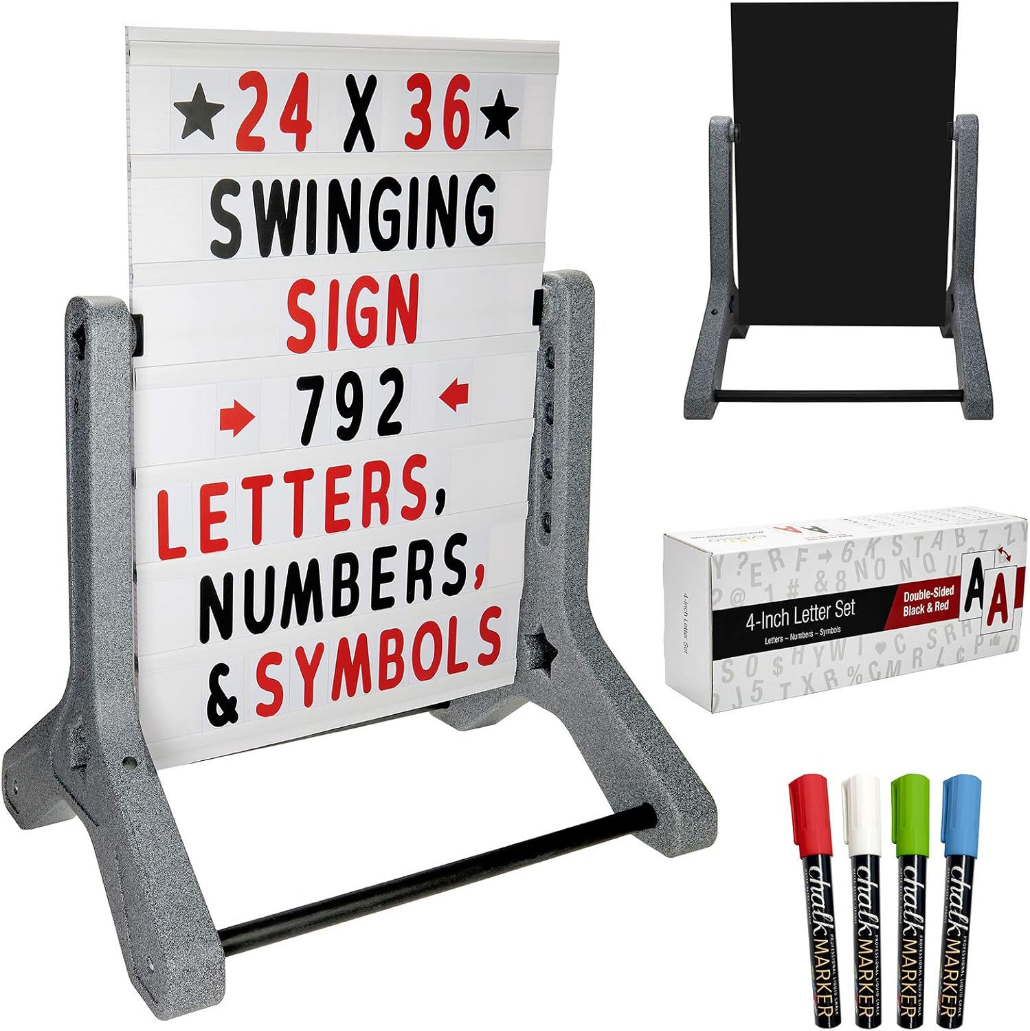 Excello Global Products Swinging Changeable Message Sidewalk Sign: 24