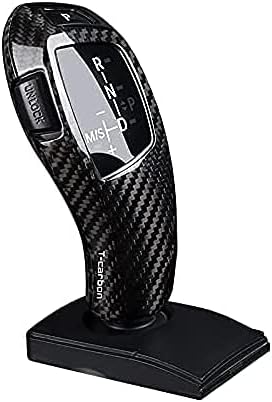 Gear Shift Knob for BMW Accessories, Real Carbon Fiber Gear Shift Cover Trim Fit for F20 F22 F30 F32 F10 X5 Black
