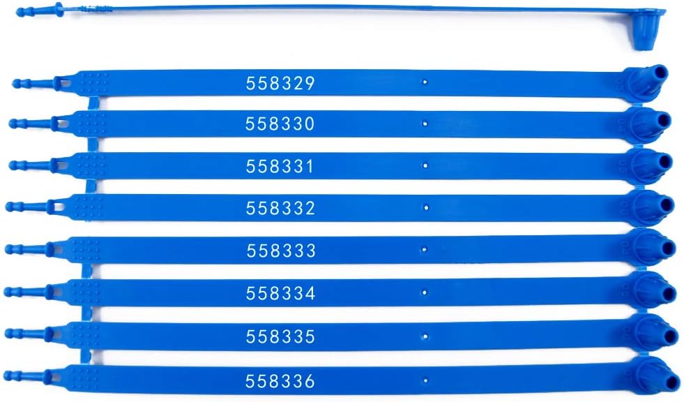 1000 pcs Numbered Plastic Security Seals Tamper Proof Self-Locking Trailer Seals Tite-Lock Shipping Tags for Tractor Container Logistics(Green)