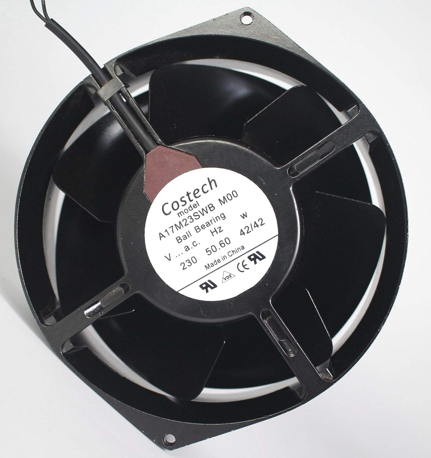 for 230V 160mm Costech A17M23SWB M00 230v 42W 50/60Hz 16055 2-Wire AC Fan