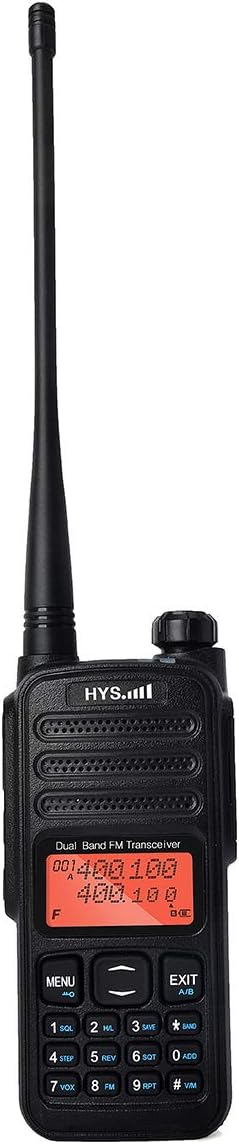 HYS TC-UV52 Hand held Portable Dual Band UHF VHF 2Meter 70CM 2-Way Radio Dual PTT Key Dual Reception 2800mAh Battery 1022 Channel DCS CTCSS with Screen Walkie-Talkie Pack of 2