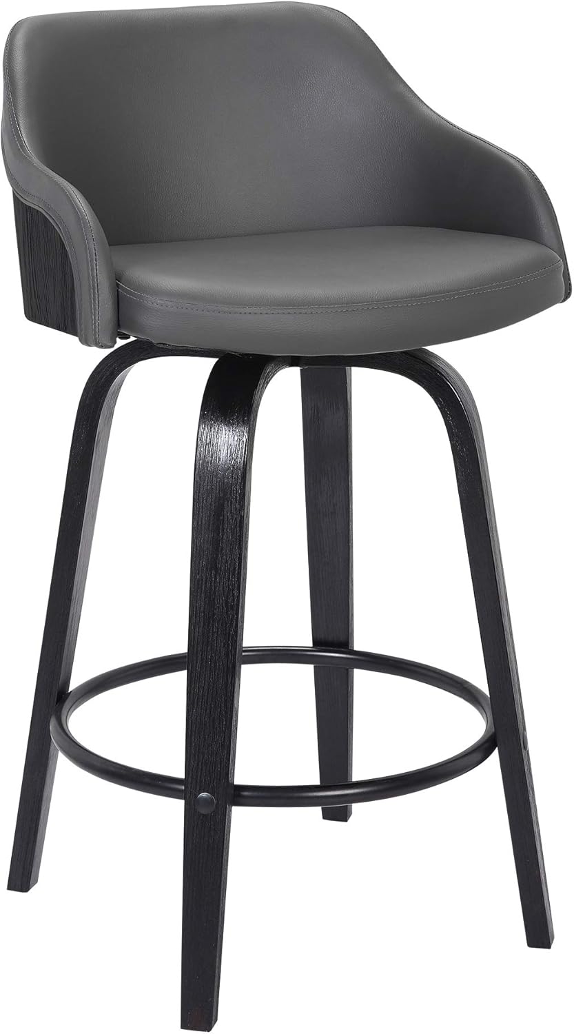Alec Faux Leather Swivel Barstool, 30