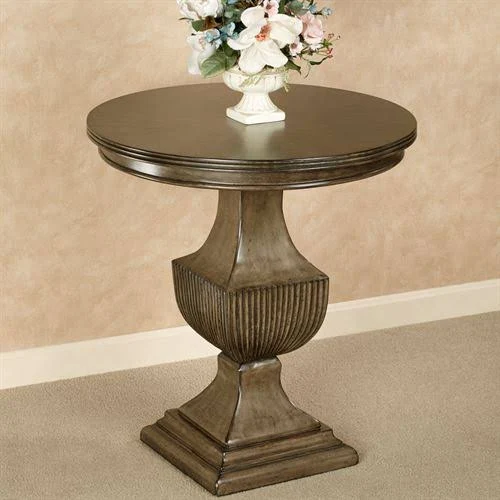 Ramona Round Accent Table Taupe , Taupe