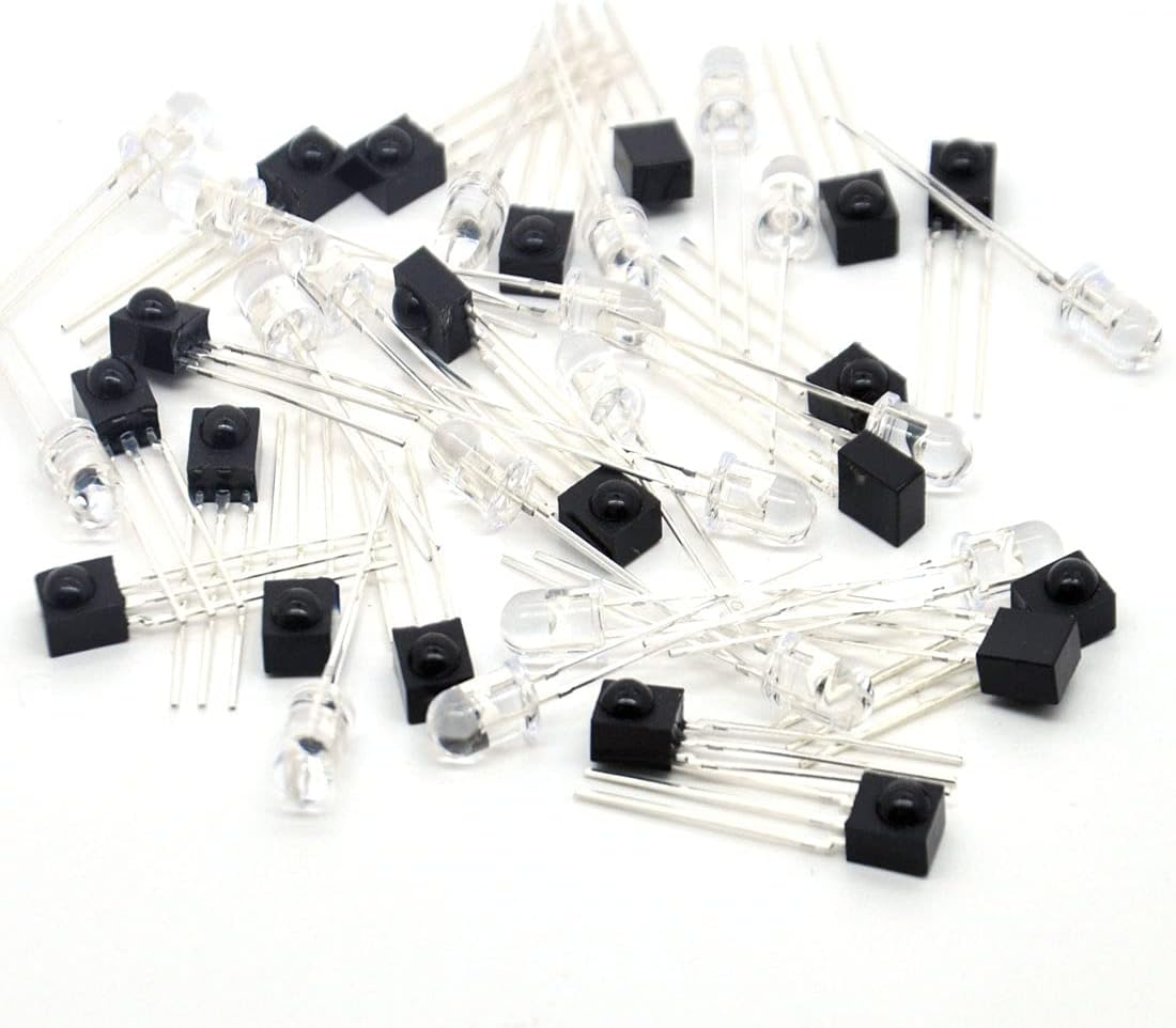 Gikfun 5mm 940nm LEDs Infrared Emitter IR Emission and IR Receiver Diode for Arduino (Pack of 40pcs) EK1964