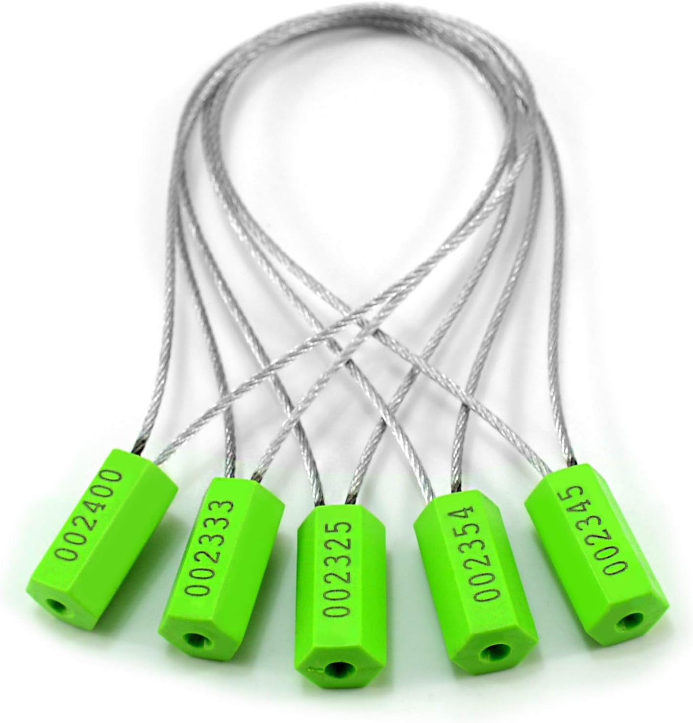 Leadseals(R) 100 Steel Cable Seals Metal Security Seal Numbered Metal Truck Trailer Seals Security Tags Tamper Evident Tags Container Seals Pull Tight Steel Wire Seals (Yellow, 100pcs) Pack of 2