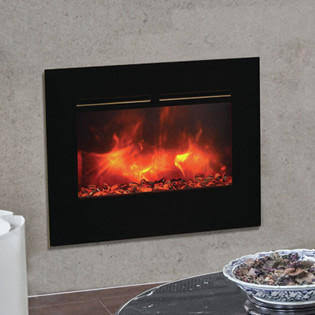 Amantii Wall Mounted Electric Fireplace, Black