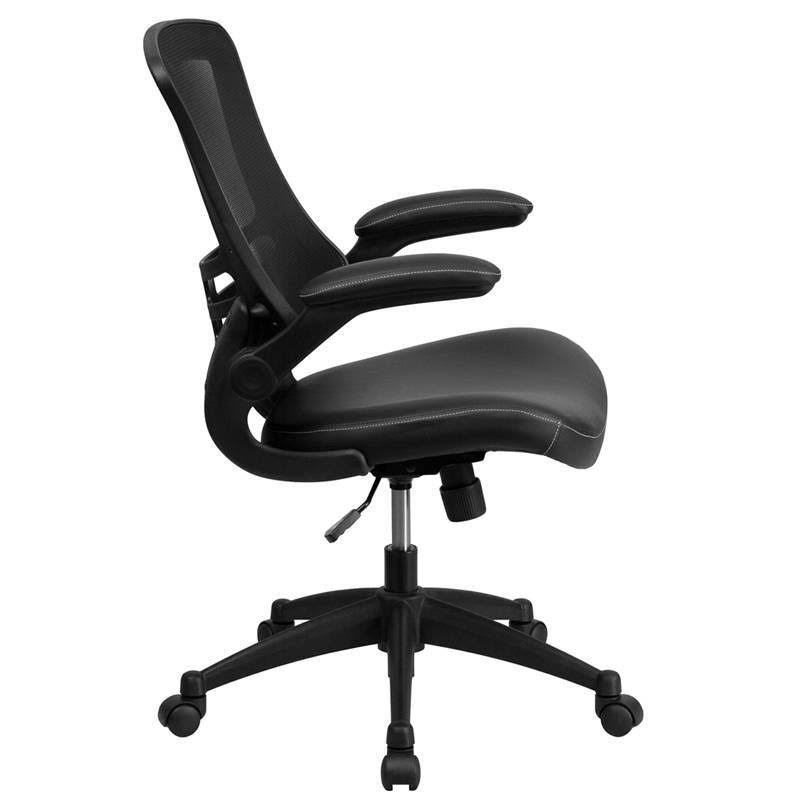 Mid Back Mesh Swivel Ergonomic Task Office Chair Black - Riverstone Furniture Collection