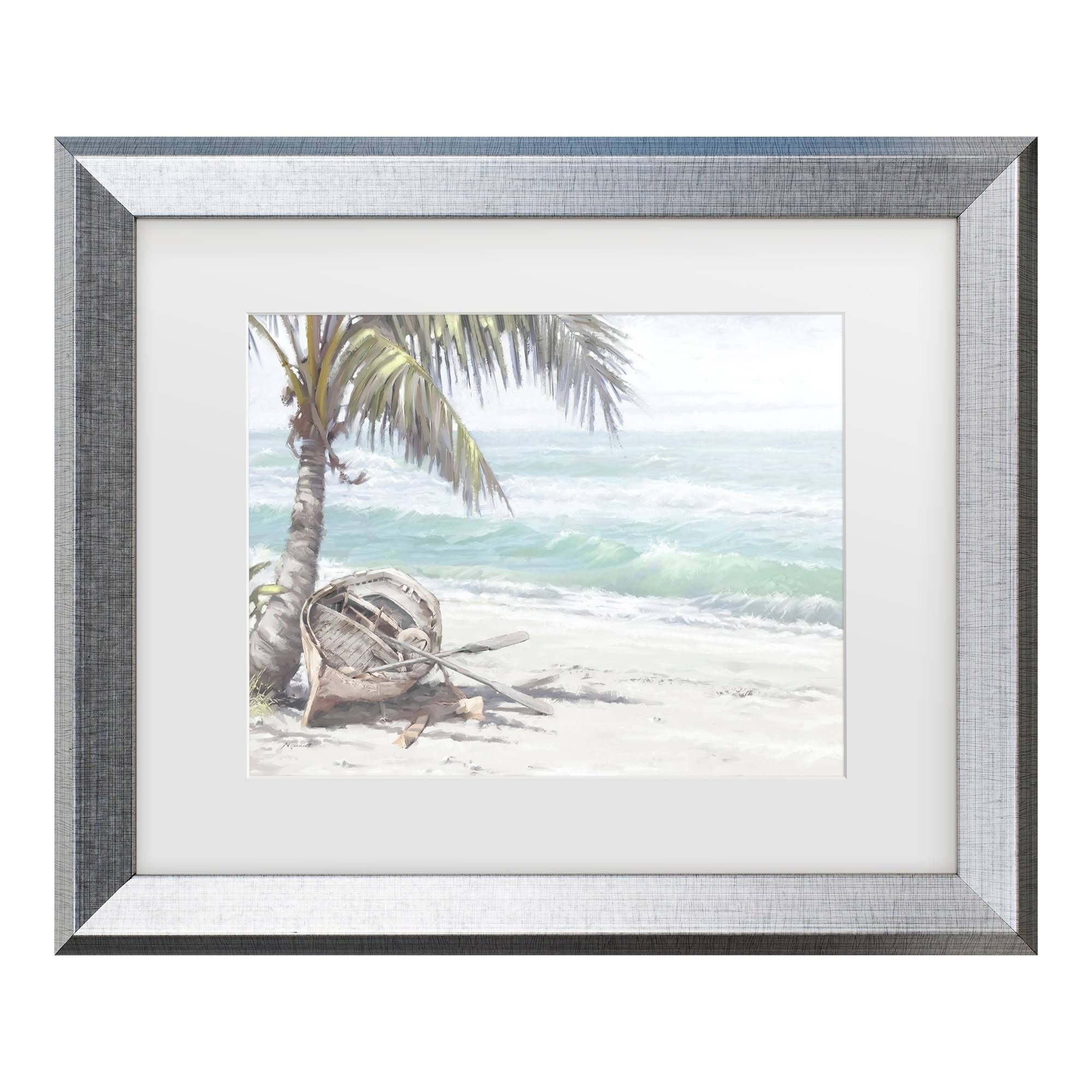 Trademark Art Boat on Beach& Matted Framed Art