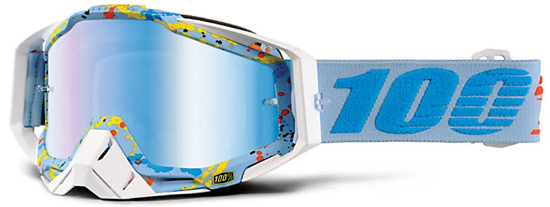 100% Racecraft Extra Motocross Goggles, White-Blue